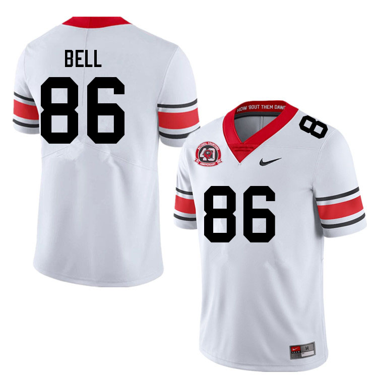 Georgia Bulldogs Men's Dillon Bell #86 White 2022 40th Anniversary Stitched College UGA Football Jersey 23KF011UG